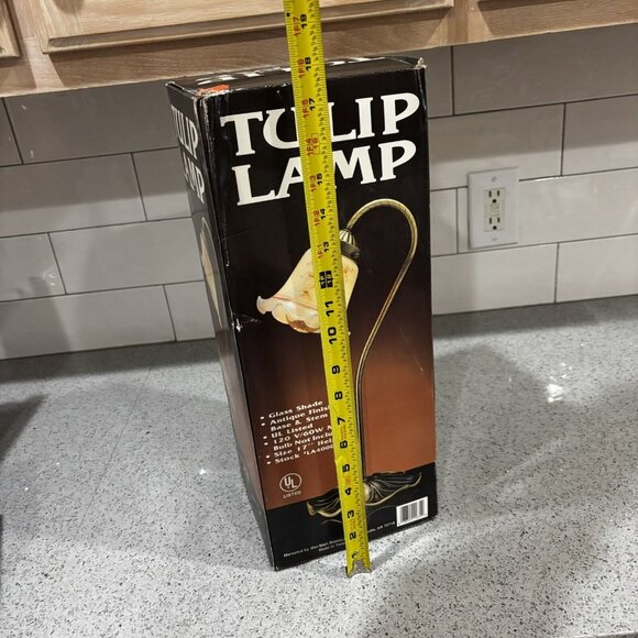 Vintage New In Box Brass Tulip Lamp Gooseneck Retro Floral 80s Rare To Find New! - Picture 2 of 6